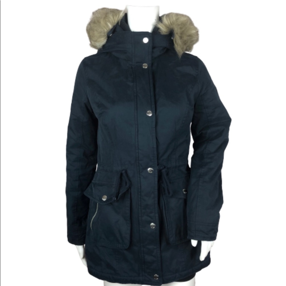 Hollister Sherpa Lined Parka Jacket Coat